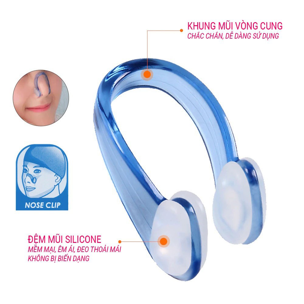 Kẹp mũi bơi siliicone NC1 cho trẻ em và người lớn ngăn nước, an toàn khi sử dụng SPORTY
