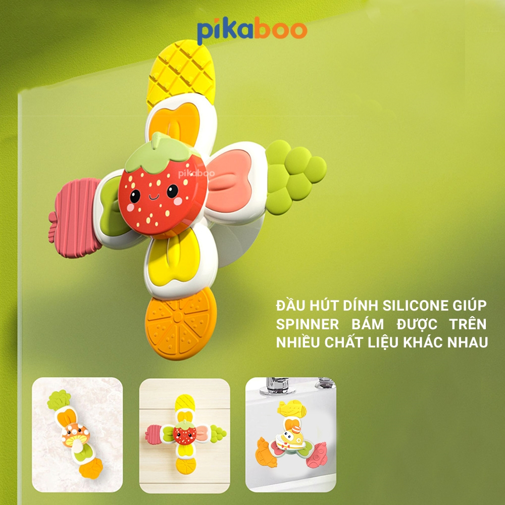 Ảnh Đồ chơi con quay spinner gặm nướu ngộ nghĩnh 3 trong 1 cao cấp Pikaboo bộ 3 con quay cao cấp an toàn 4