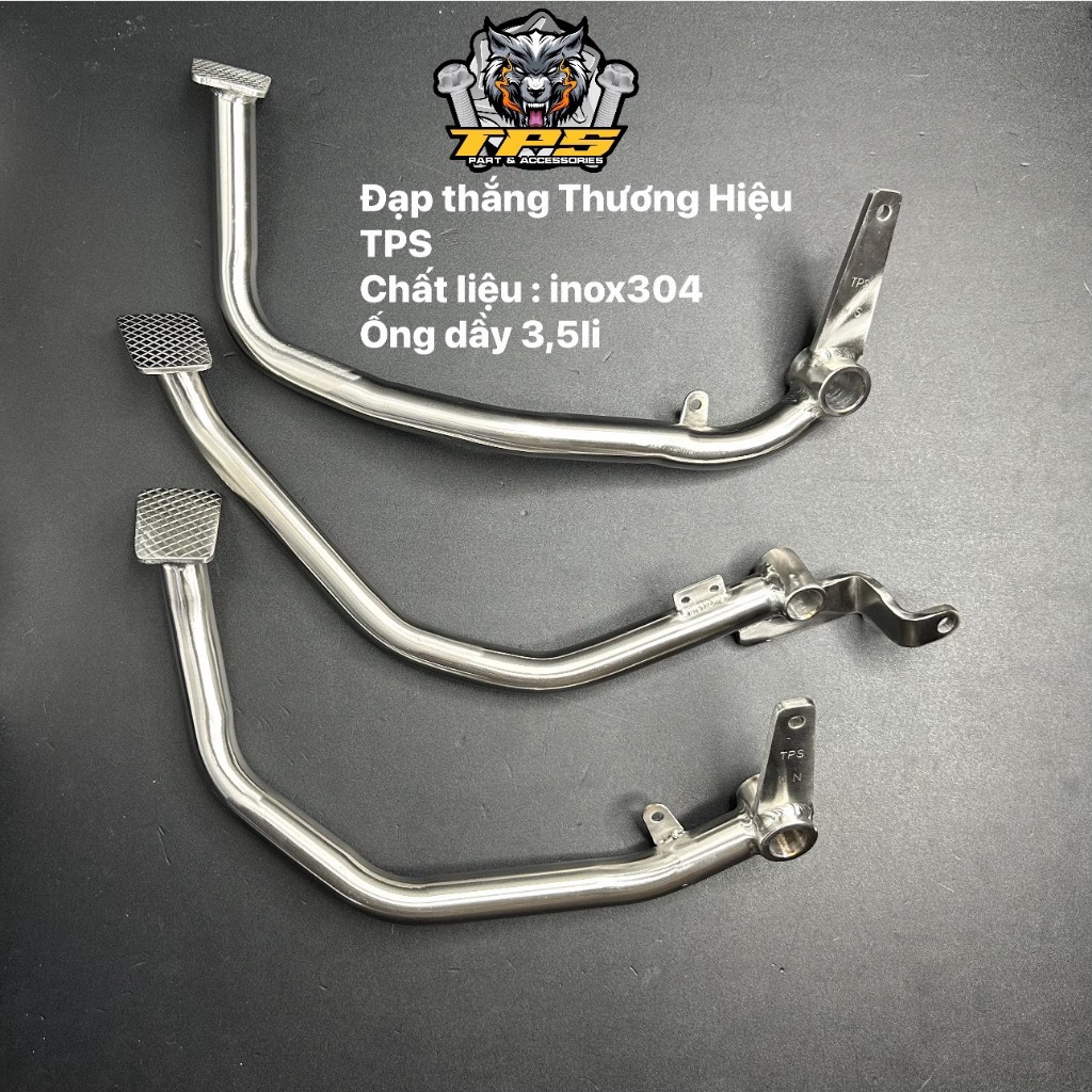Đạp thắng inox 304 ống dầy 3li - thương hiệu TPS gắn được cho mọi loại xe máy tạo điểm chấn cứng cáp