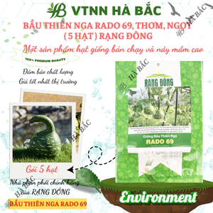 Hạt Giống Bầu Thiên Nga RADO 69 (Gói 5 Hạt) Rạng Đông, Nảy Mầm Tốt, Trái Đẹp, Thơm, Ngọt, Trồng Quanh Năm