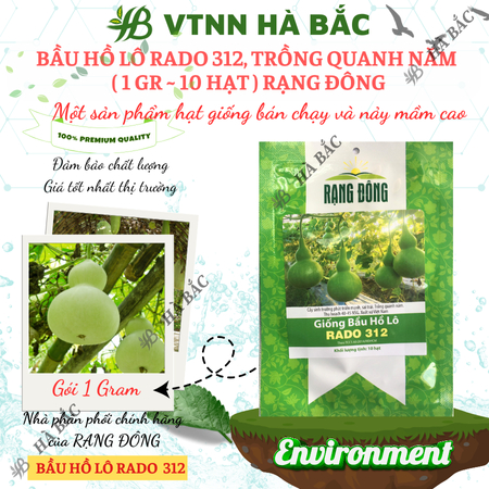Hạt Giống Bầu Hồ Lô RADO 312 (Gói 1g~10 Hạt) Rạng Đông, Nảy Mầm Tốt, Sinh Trưởng Khỏe, Trồng Quanh Năm