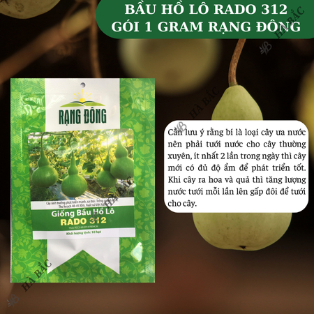 Hạt Giống Bầu Hồ Lô RADO 312 (Gói 1g~10 Hạt) Rạng Đông, Nảy Mầm Tốt, Sinh Trưởng Khỏe, Trồng Quanh Năm