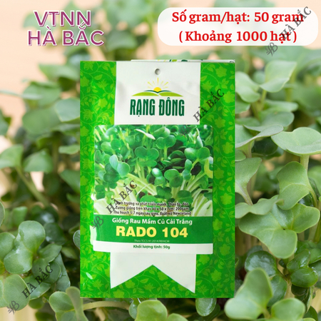 Hạt Giống Rau Mầm Củ Cải Trắng RADO 104 (Gói 50g~1000 Hạt) Rạng Đông, Nảy Mầm Tốt – [Hạt Lớn]