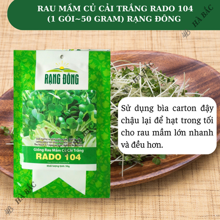 Hạt Giống Rau Mầm Củ Cải Trắng RADO 104 (Gói 50g~1000 Hạt) Rạng Đông, Nảy Mầm Tốt – [Hạt Lớn]