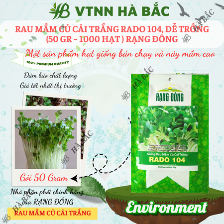 Hạt Giống Rau Mầm Củ Cải Trắng RADO 104 (Gói 50g~1000 Hạt) Rạng Đông, Nảy Mầm Tốt – [Hạt Lớn]