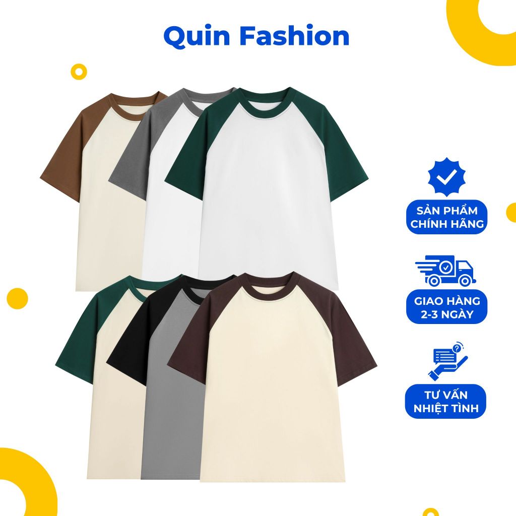 Áo Thun Áo Phông RAGLAN Nam Nữ Quin Fashion Trơn Cực Chất Oversized ...