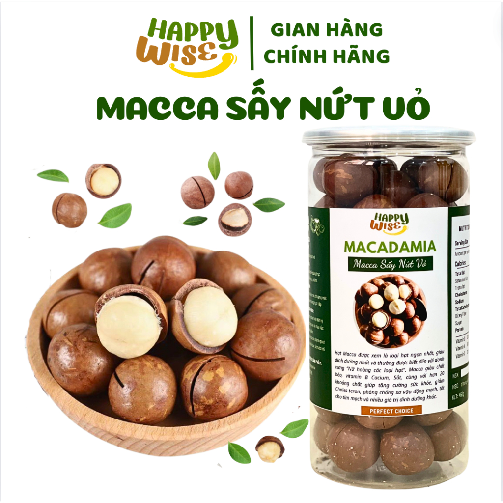 Hạt Macca Sấy Nứt Vỏ HappyWise, Hạt Mắc Ca Tây Nguyên Đã Rang Sấy Hạt ...