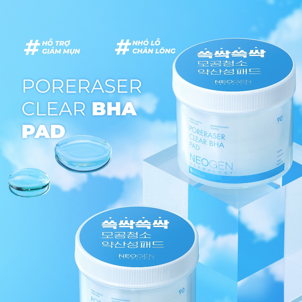 Ảnh Toner Pad Giảm Mụn, Thu Nhỏ Lỗ Chân Lông Neogen Dermalogy Poreraser Clear BHA Pad 90 miếng 3