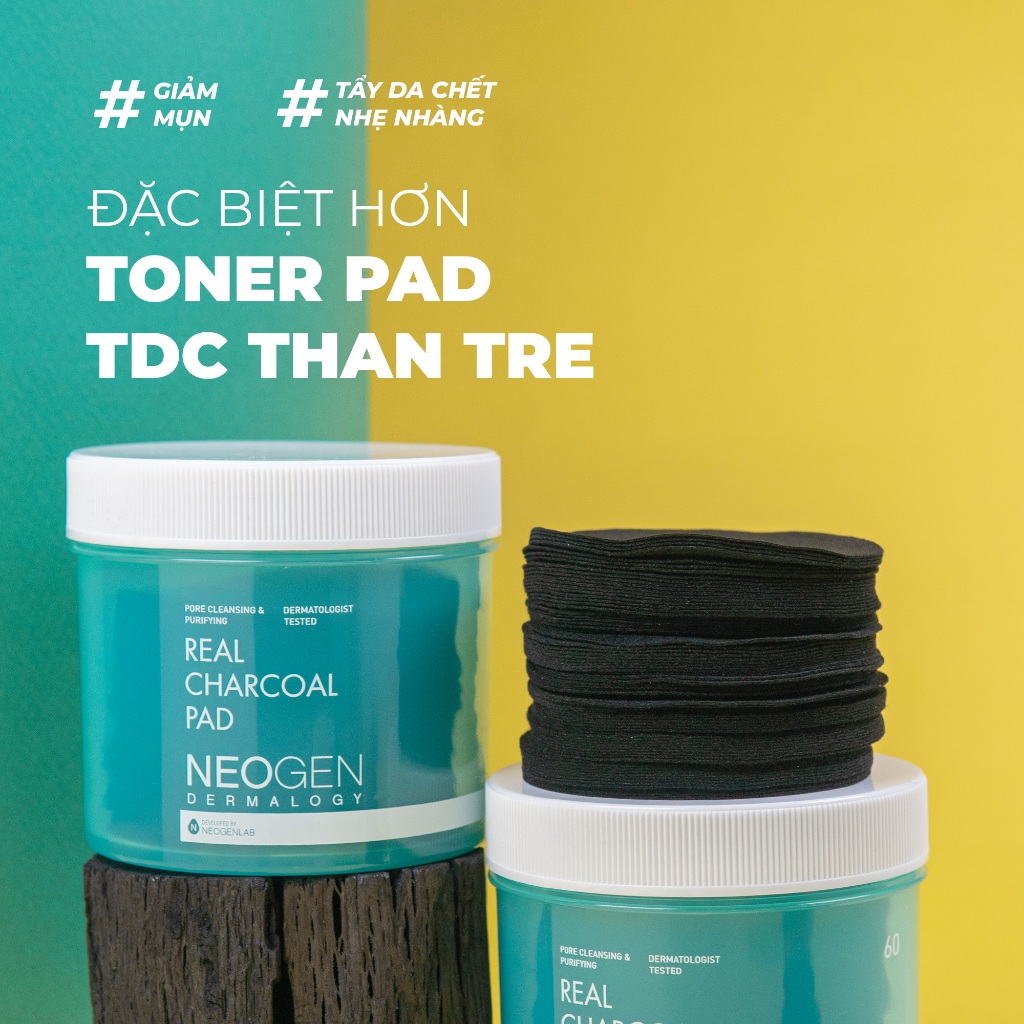 Ảnh Toner Pad Than Tre Kiềm Dầu, Giảm Mụn Neogen Dermalogy Real Charcoal 60Miếng 2