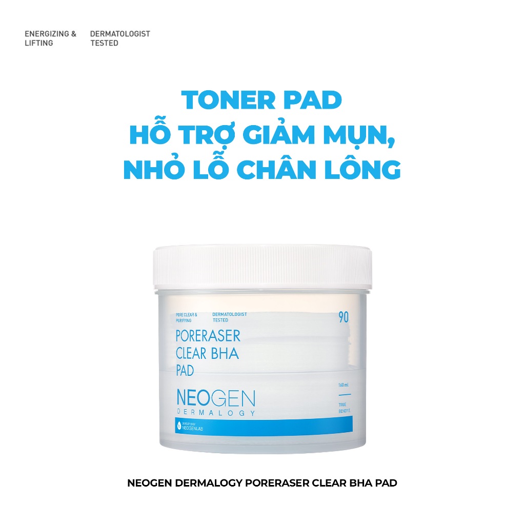 Ảnh Toner Pad Giảm Mụn, Thu Nhỏ Lỗ Chân Lông Neogen Dermalogy Poreraser Clear BHA Pad 90 miếng 2