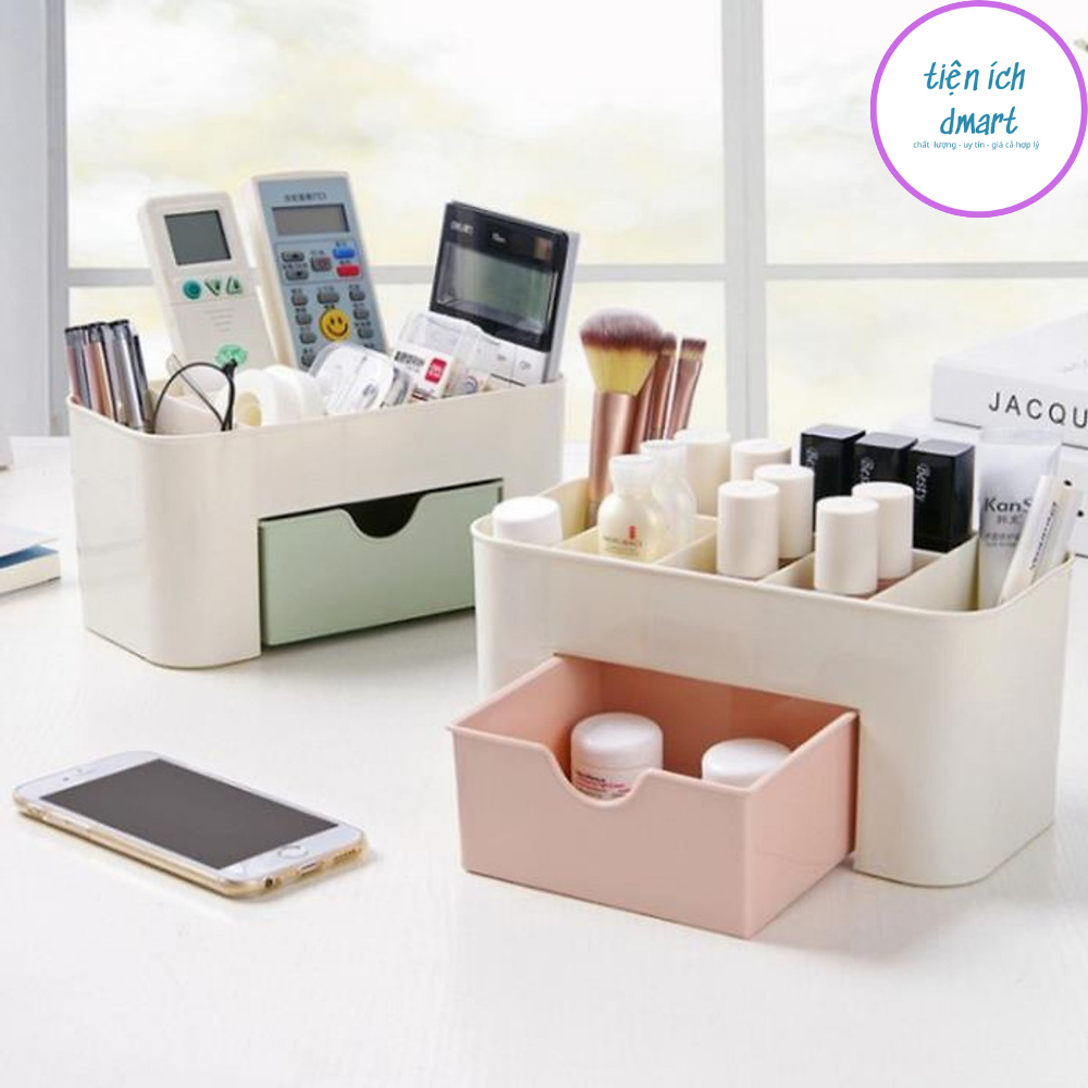 kệ đựng mỹ phẩm 1 tầng nhiều ngăn, hộp đựng đồ trang sức để bàn gọn gàng 5392
