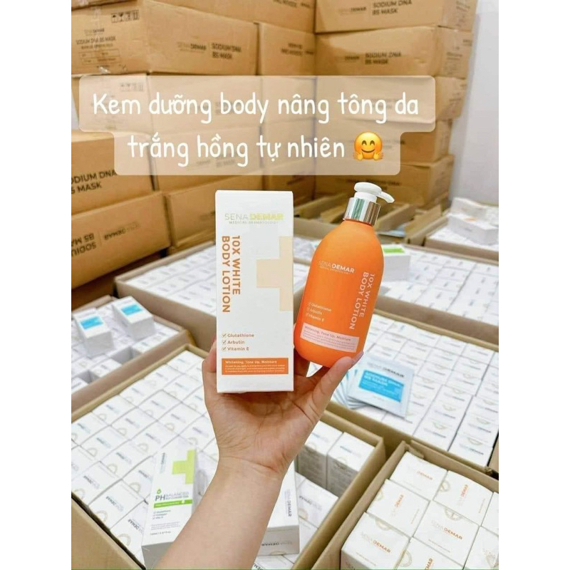 Kem body sena demar 10x white body lotion giúp dưỡng trắng da 300ml - hạn 2028 kem body senademar Hàn Quốc  IS177