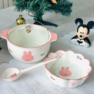 T&T0223 Bộ nồi sứ 3 món cao cấp hoạ tiết cực cute