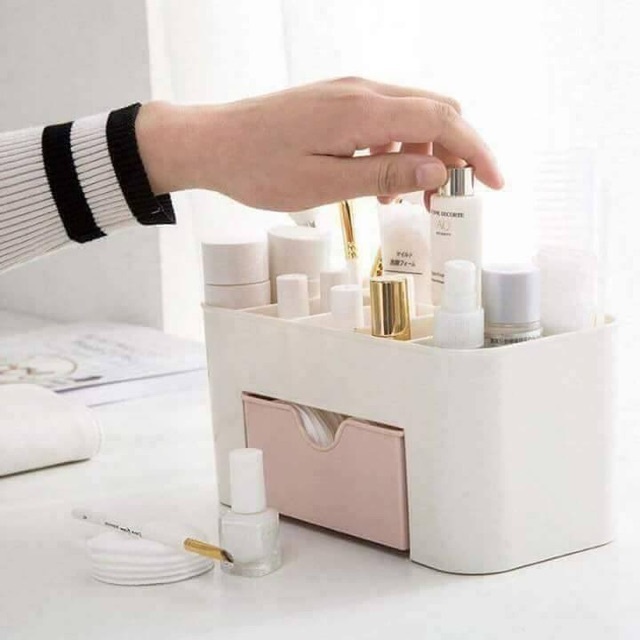 kệ đựng đồ mỹ phẩm 1 tầng nhiều ngăn tiện lợi, hộp đựng đồ trang sức nhỏ gọn 5392