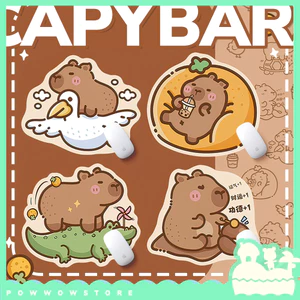 Bàn Di Chuột / Lót Chuột Cắt Theo Viền Cao Su Vải Phong Cách Hoạ Tiết Nhân Vật Capybara Đáng Yêu Cute