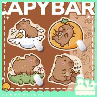 [Sẵn VN] Bàn Di Chuột / Lót Chuột Cắt Theo Viền Cao Su Vải Phong Cách Hoạ Tiết Nhân Vật Capybara Đáng Yêu Cute