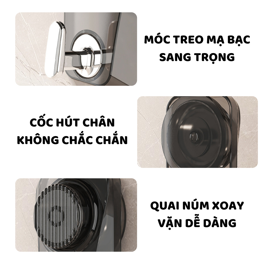 Móc Treo Đồ Hút Chân Không ENODA HOME, Móc Treo Đa Năng Chịu Lực Tốt, Phù Hợp Nhiều Bề Mặt MT001