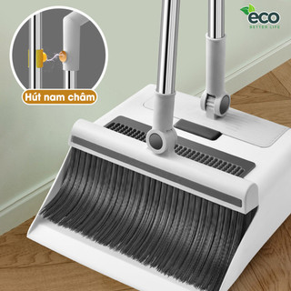 Bộ chổi quét nhà kèm hót rác 3 trong 1 đa năng ECO ,1 chổi quét 1 hót rác 1 chà sàn thiết kế nhỏ gọn