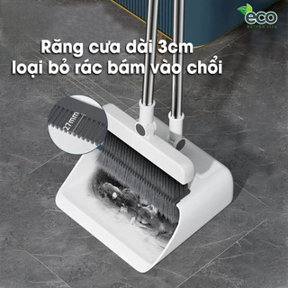 Bộ chổi quét nhà kèm hót rác 3 trong 1 đa năng ECO ,1 chổi quét 1 hót rác 1 chà sàn thiết kế nhỏ gọn