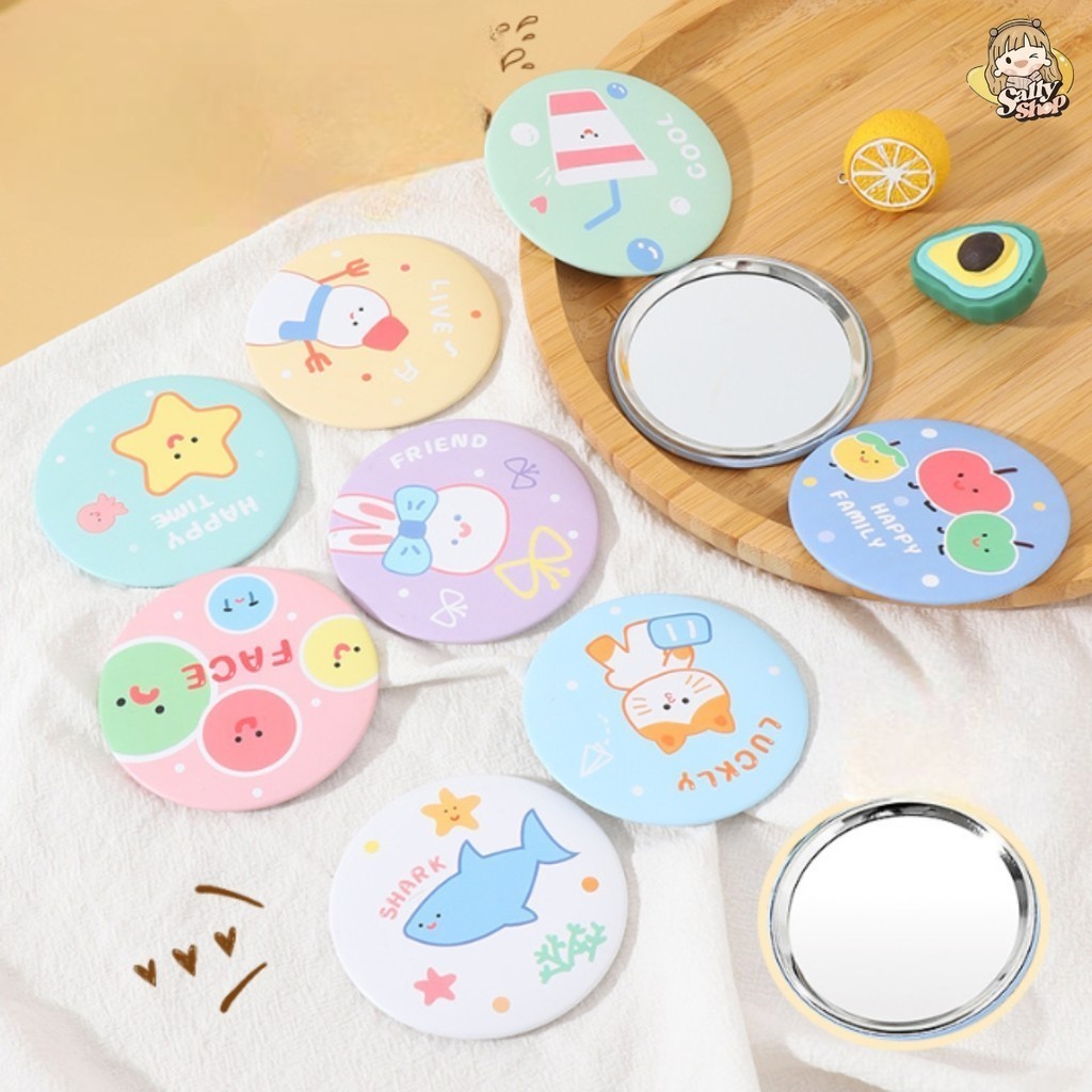 Gương Mini trang điểm Họa Tiết Dễ Thương - Phụ Kiện Hoàn Hảo Cho Túi Xách