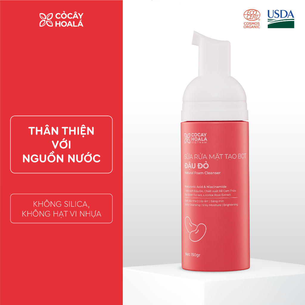 Ảnh Sữa Rửa Mặt Tạo Bọt Đậu Đỏ Cỏ Cây Hoa Lá 150g Giúp Làm Sạch Dịu Nhẹ, Mềm Mại, Sáng Mịn 2