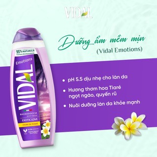 Combo Dầu tắm gội 2in1 Vidal 500ml thành phần thiên nhiên và Lăn khử mùi Deonica 50ml công nghê smart-control