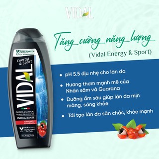 Combo Dầu tắm gội 2in1 Vidal 500ml thành phần thiên nhiên và Lăn khử mùi Deonica 50ml công nghê smart-control