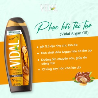 Combo Dầu tắm gội 2in1 Vidal 500ml thành phần thiên nhiên và Lăn khử mùi Deonica 50ml công nghê smart-control