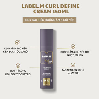 Kem Tạo Kiểu Dưỡng Âm Giữ Nếp dành cho tóc Uốn LABEL.M CURL DEFINE CREAM 150ml