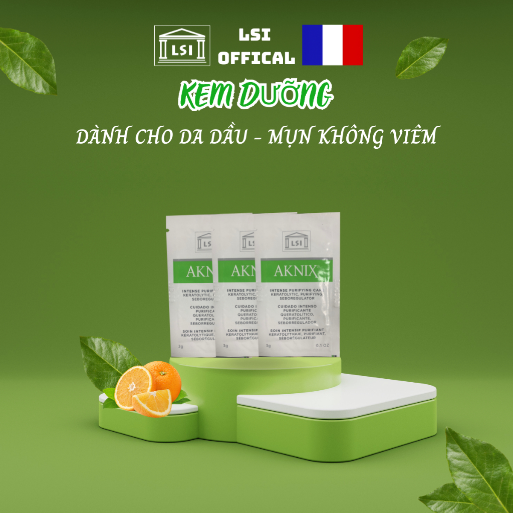 Gói 3g Kem Dưỡng AKNIX PURIFYING CARE  (Da Dầu, Mụn Không Viêm) Hàng Nhập Khẩu Pháp