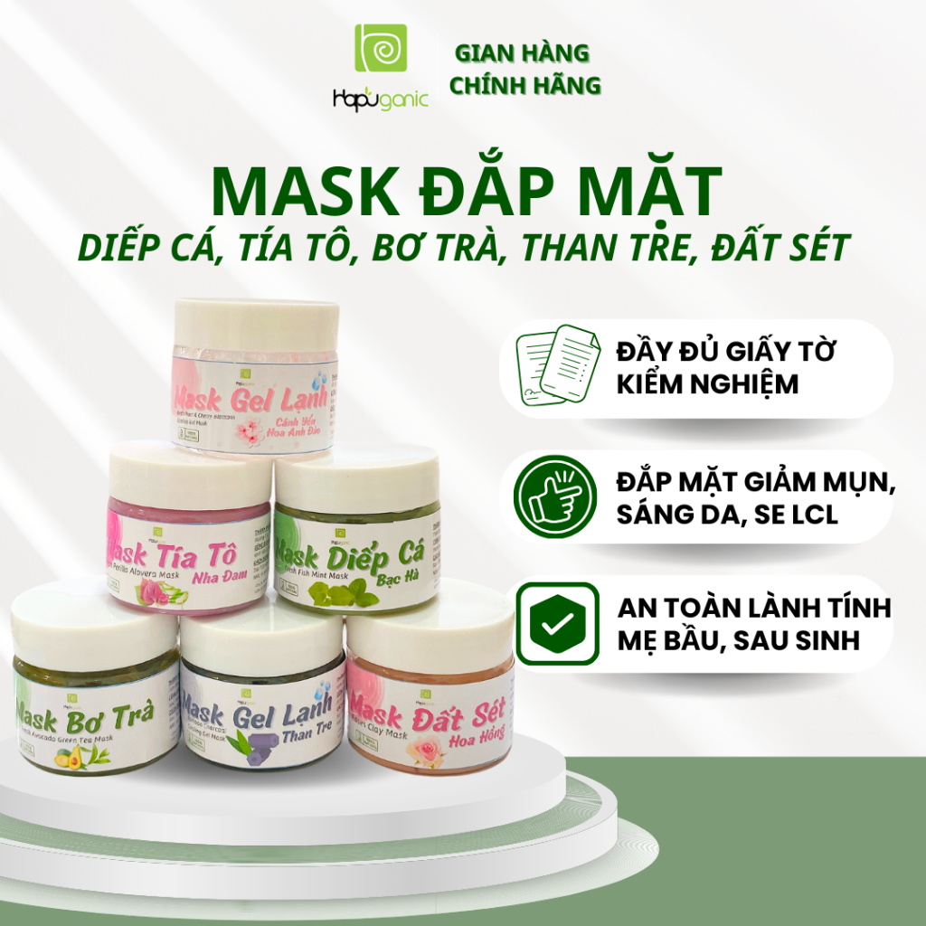 8 LOẠI Tổng hợp mặt nạ mask tía tô diếp cá than tre mask đất sét từ ...