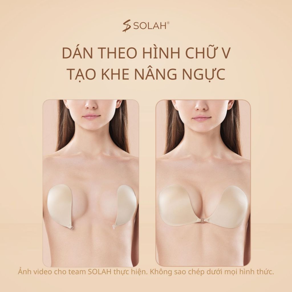 Miếng Dán Nâng Ngực Chống Tuột Tạo Khe SOLAH Độn 3cm 5cm Dây Quai Trong Bra Dán Gel Silicon BR05