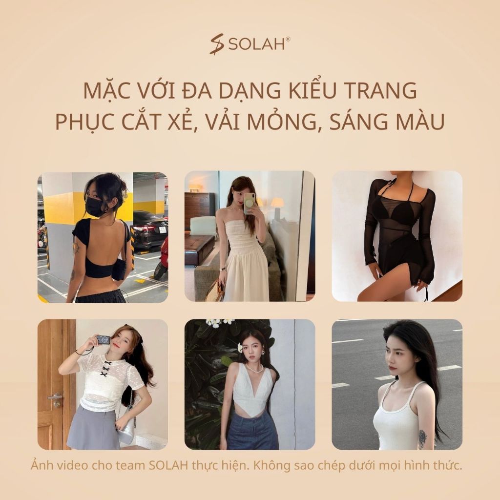 Áo Dán Ngực Silicon Xoài SOLAH Tạo Khe Mỏng Nhẹ BigSize 2 Màu Mặc Áo Váy Ôm Body Đi Tiệc Biển BR04