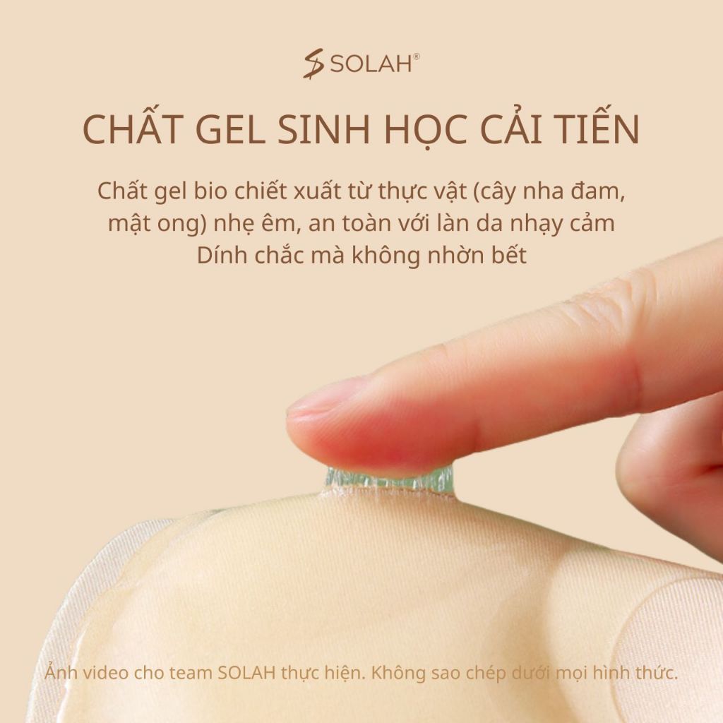 Miếng Dán Nâng Ngực Chống Tuột Tạo Khe SOLAH Độn 3cm 5cm Dây Quai Trong Bra Dán Gel Silicon BR05