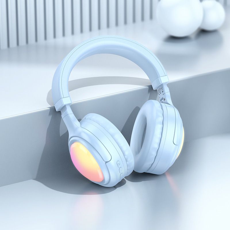 Tai nghe chụp tai Hoco W48 có bluetooth V5.3, hỗ trợ cắm thẻ nhớ TF, cổng AUX 3.5, đèn LED