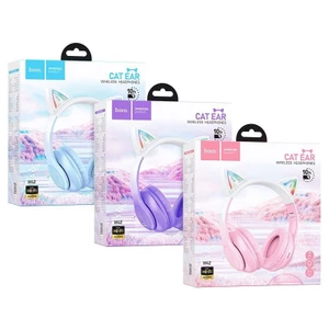 Tai nghe bluetooth chụp tai Hoco W42, Tai chụp mèo phát sáng, mic đàm thoại, phù hợp cho trẻ em, 12h nghe nhạc.