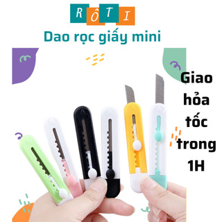 Dao rọc giấy mini nhỏ, dao rọc giấy vỏ nhựa, lưỡi dao sắc bén, chất liệu cứng cáp, có móc kẹp tiện lợi khui gói hàng