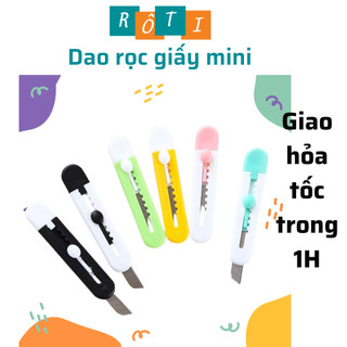 Dao rọc giấy mini nhỏ, dao rọc giấy vỏ nhựa, lưỡi dao sắc bén, chất liệu cứng cáp, có móc kẹp tiện lợi khui gói hàng