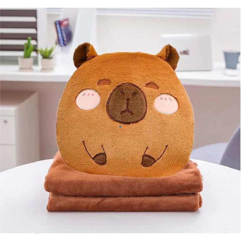 Capybara Có Chăn Mền Bộ Chăn Gối Capybara Cho Người Làm Văn Phòng Cho Bé Tiện Lợi 3 in 1
