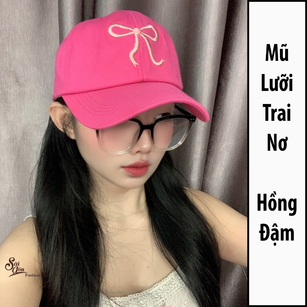 Mũ lưỡi trai thêu Nơ chất Kaki Cao Cấp Form Unisex Nam Nữ