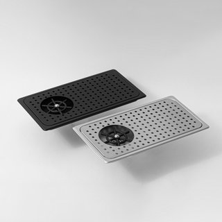Volcano Khay rửa ca, ly quầy bar khuyên khối âm sàn inox 304 (425x 230)mm