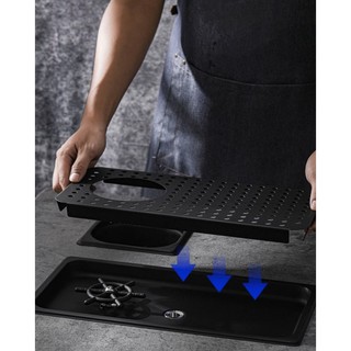 Volcano Khay rửa ca, ly quầy bar khuyên khối âm sàn inox 304 (425x 230)mm