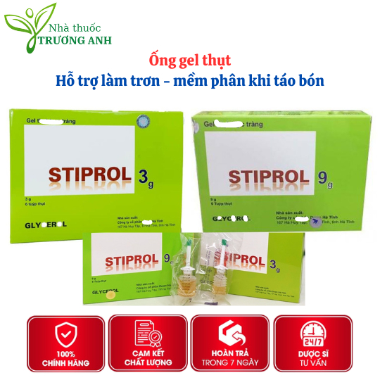 Gel thụt trực tràng, táo bón Stiprol 3g - 9g ( hộp 6 tuýp) | Shopee ...