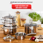 Bộ 5 nồi Inox cao cấp Tefal Duetto Plus (quánh 16cm, nồi hầm 18/20/24 cm, nồi luộc gà 22cm) — ảnh 2