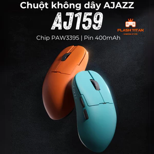 Chuột không dây Ajazz AJ159 - Chip PAW3395 - Pin 400mAh - Tốc độ 1ms - Dock sạc từ tính RGB
