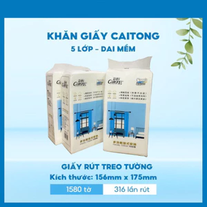 Combo 4 bịch Giấy Rút Treo Tường Caitong Trắng Nội Địa Trung 1580 Tờ Siêu Tiện Lợi