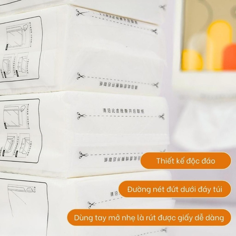 Combo 4 bịch  Giấy Rút Treo Tường Caitong Trắng Nội Địa Trung 1580 Tờ Siêu Tiện Lợi