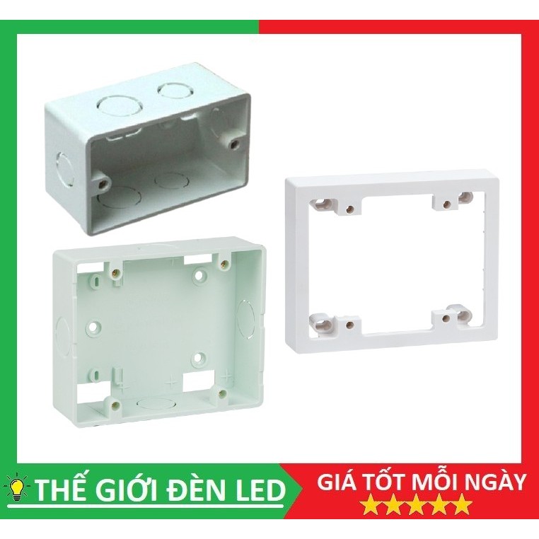 Đế âm CB, đế âm đơn đôi - Đế nổi đôi Sino dùng lắp 2 mặt công tắc ổ cắm ...