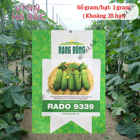 Hạt Giống Dưa Leo Lai F1 RADO 9339 (Gói 1g~35 Hạt) Rạng Đông, Trái Dài, Giòn Ngọt, Trái Sai, Trồng Quanh Năm