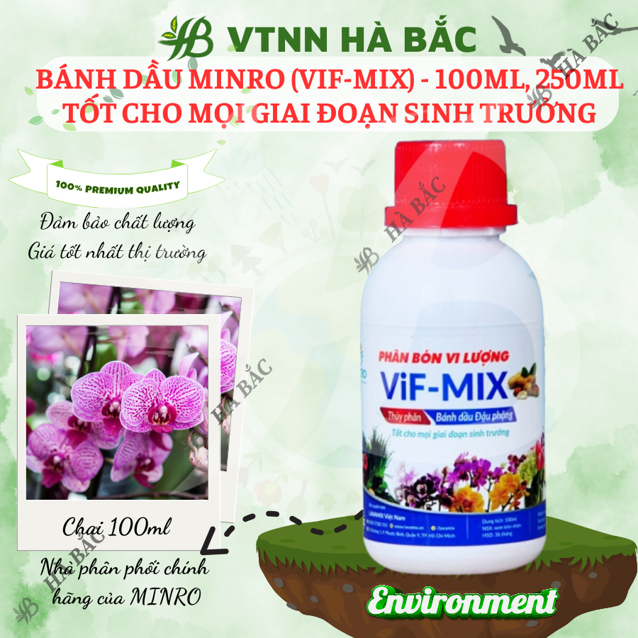 Bánh dầu Minro (Vif-Mix) - Chai 100ml, 250ml - Tốt cho mọi giai đoạn sinh trưởng